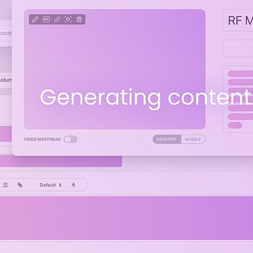 User interface for content generation.